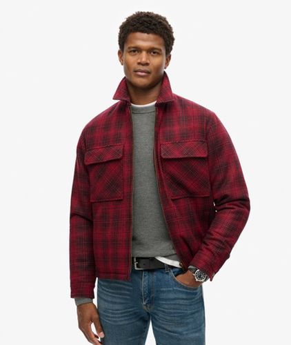 Herren Karierte Surplus Hemdjacke aus Wolle mit Reißverschluss - Größe: L - Superdry - Modalova