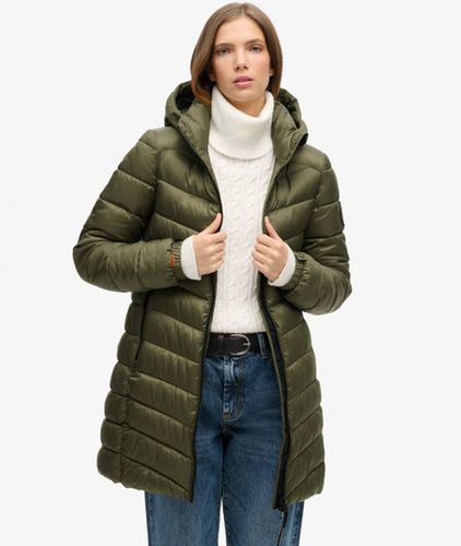 Damen Mittellanger Fuji Steppmantel mit Kapuze - Größe: 34 - Superdry - Modalova