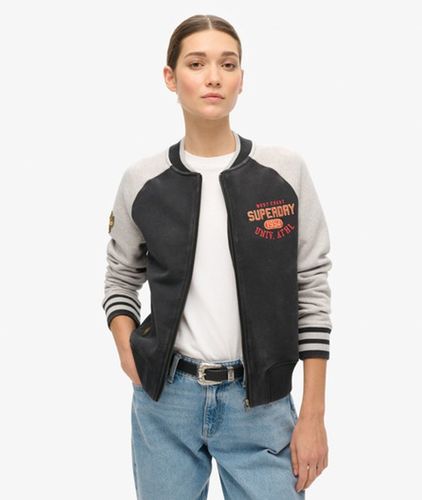 Damen College Bomberjacke aus Jersey mit Schriftzug-grafik - Größe: 42 - Superdry - Modalova