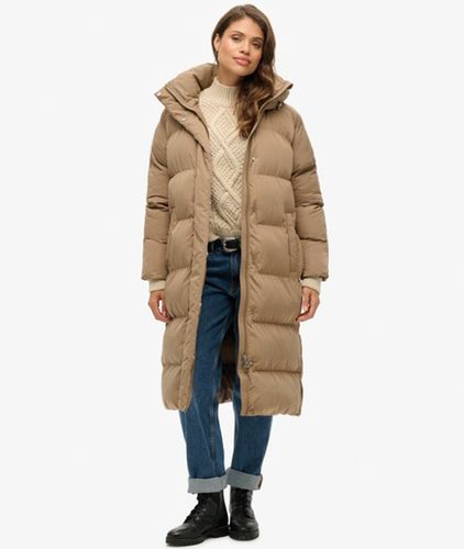 Damen Langer Steppmantel mit Kapuze - Größe: 42 - Superdry - Modalova