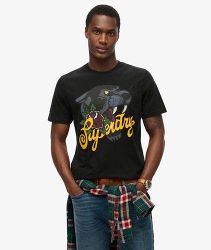 Herren T-Shirt mit Tattoo-Schriftzug und Logo-Druck, Größe: M - Superdry - Modalova
