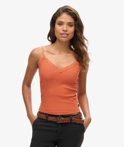 Caraco Côtelé Vintage en Coton bio à Liseré en Dentelle Taille: M/L - Superdry - Modalova