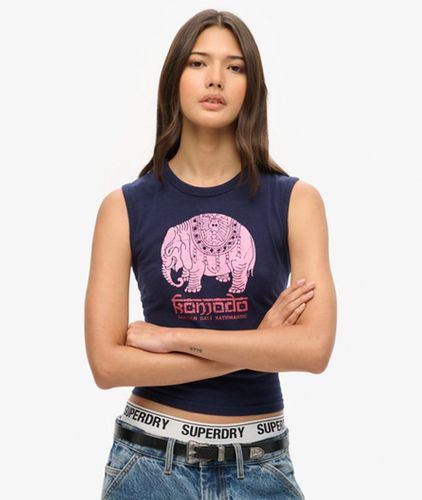 Damen Schmal Geschnittenes X Komodo Hathi Tanktop - Größe: 36 - Superdry - Modalova