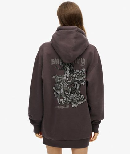 Damen Tattoo Kapuzenkleid mit Strassbesatz Bedruckt, Größe: 10-12 - Superdry - Modalova