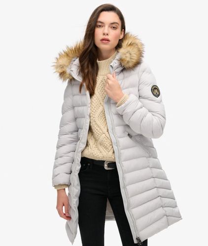 Doudoune Mi-longue à Capuche en Fourrure Synthétique Taille: 44 - Superdry - Modalova