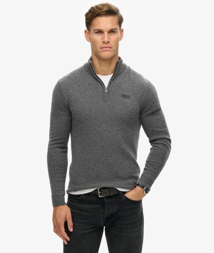 Herren Essential Strickpullover mit Halbreißverschluss und Stickerei - Größe: Xxxl - Superdry - Modalova