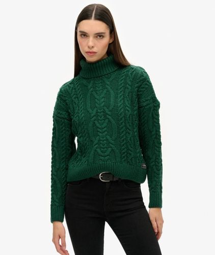 Damen Strickpullover mit Zopfmuster und Rollkragen - Größe: 36 - Superdry - Modalova