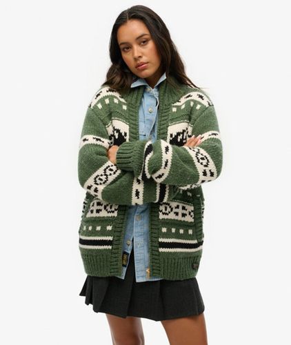 Damen Grob Gestrickter, übergroßer Cardigan mit Reißverschluss - Größe: Xxl - Superdry - Modalova
