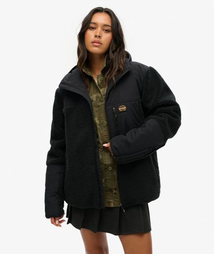 Damen Übergroße Expedition Hybridjacke mit Kapuze und Teddyfell - Größe: Xxl - Superdry - Modalova