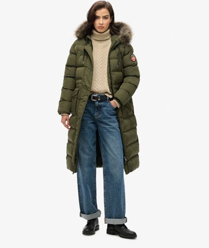 Damen Langer Everest Kunstfellmantel - Größe: 40 - Superdry - Modalova