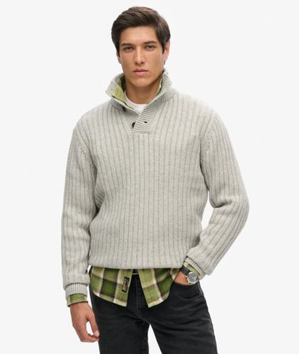 Pull Côtelé à col Tunisien Taille: M - Superdry - Modalova