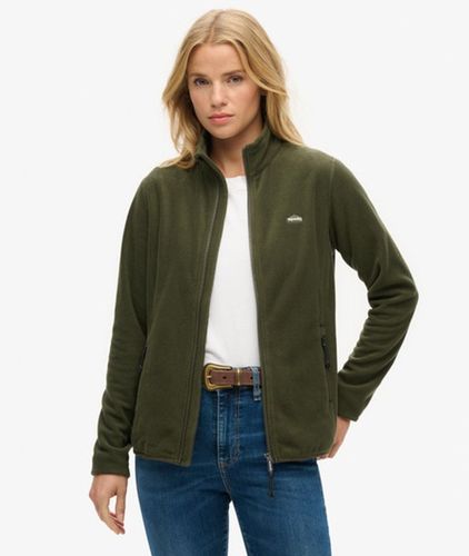 Damen Polar Fleecejacke mit Durchgehendem Reißverschluss, Khaki Grün - Größe: 40 - Superdry - Modalova
