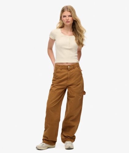 Damen Vintage Carpenter Hose aus Bio-baumwolle mit Weitem Beinschnitt, Größe: 28/30 - Größe: 28/30 - Superdry - Modalova