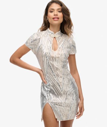 Damen Minikleid mit Pailletten und Mandarinkragen, Größe: 40 - Superdry - Modalova