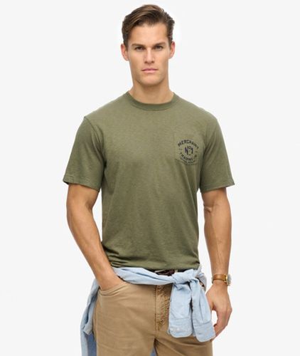 Herren Baumwolle The Merchant Store - T-Shirt mit Grafik, - Größe: L - Superdry - Modalova