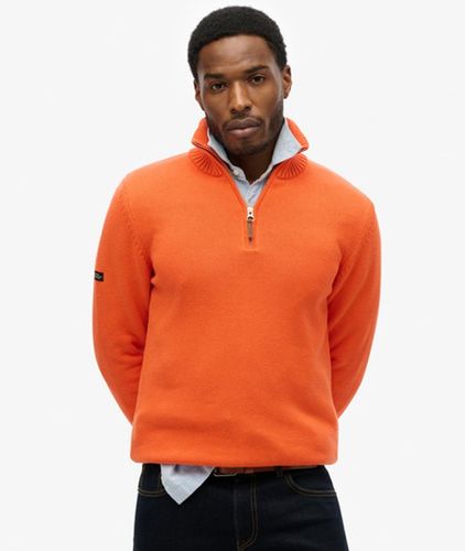 Pull à col Zippé en Maille de Coton Classics Taille: M - Superdry - Modalova