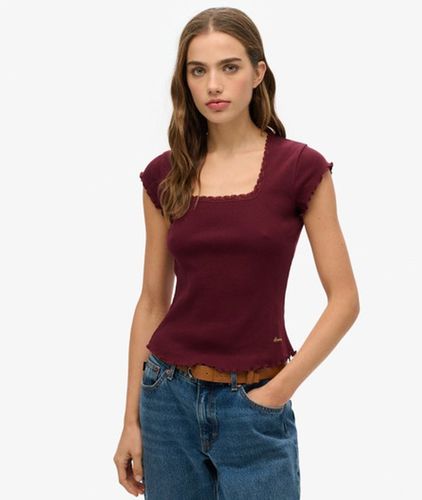T-shirt à Manches Courtes et Encolure Carrée Essential Taille: 36 - Superdry - Modalova