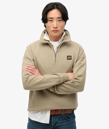 Herren Sweatshirt mit Kontrastnähten und Reißverschluss - Größe: L - Superdry - Modalova