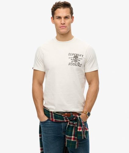 Men's T-shirt mit Schwarzem Totenkopf - Größe: M - Superdry - Modalova