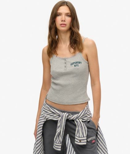 Damen Athletic Essentials Trägertop mit Stickerei und Knopfleiste - Größe: 38 - Superdry - Modalova