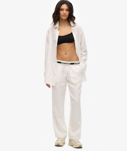 Pantalon en lin à Cordon de Serrage Taille: 44 - Superdry - Modalova