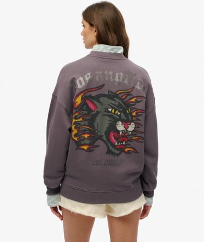 Women's Übergroßes Old School Tattoo Sweatshirt mit Rundhalsausschnitt - Größe: 36 - Superdry - Modalova