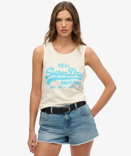Damen Neonfarbenes Oberteil mit Vintage Logo und Rundhalsausschnitt - Größe: 42 - Superdry - Modalova