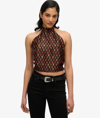 Damen Jacquard-oberteil mit Nackenträger - Größe: 36 - Superdry - Modalova