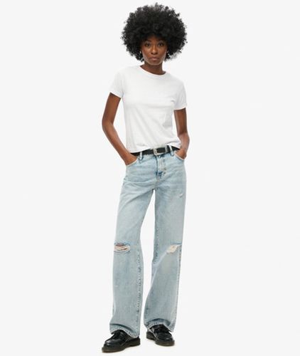 Jean Large à Taille Mi-haute en Coton Biologique Taille: 26/30 - Superdry - Modalova