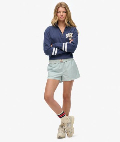 Damen Gestreifte, Elastische Shorts aus Bio-baumwolle - Größe: 42 - Superdry - Modalova