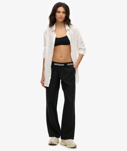 Pantalon en lin à Cordon de Serrage Taille: 36 - Superdry - Modalova