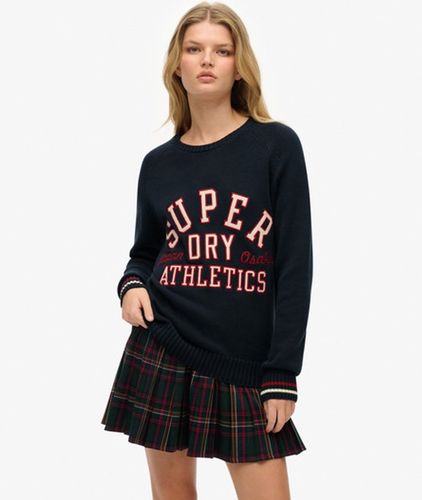 Damen Lässiger Strickpullover mit Rundhalsausschnitt und Grafik - Größe: 44 - Superdry - Modalova