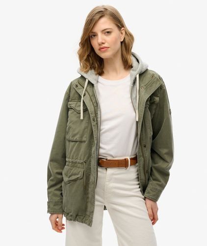 Women's Jersey-jacke im Militärstil mit Kapuze - Größe: 36 - Superdry - Modalova