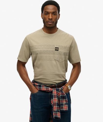Herren T-shirt mit Tasche und Kontraststreifen - Größe: Xxxl - Superdry - Modalova
