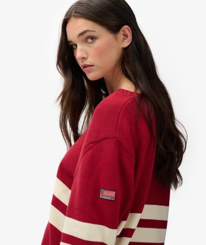 Pull Col V Rayé OverTaille Taille: 44 - Superdry - Modalova