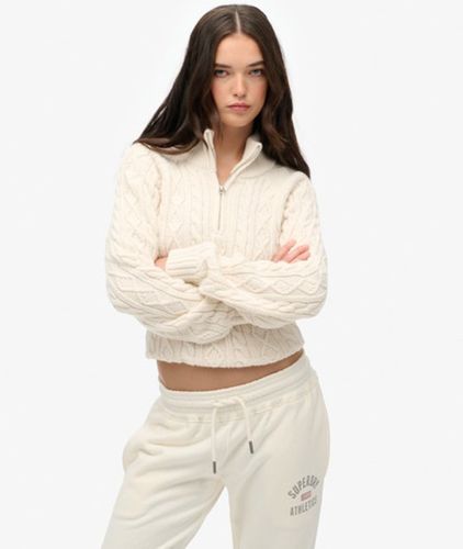 Pull Slim en Maille Torsadée à col Camionneur Taille: 36 - Superdry - Modalova