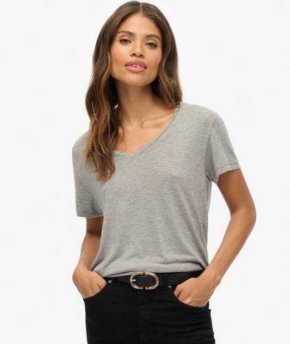 Damen Studios T-shirt aus Flammengarn mit Stickerei - Größe: 38 - Superdry - Modalova