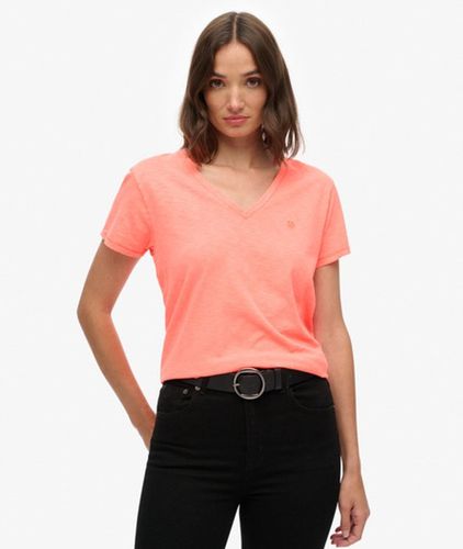 Damen Studios T-shirt aus Flammengarn mit Stickerei - Größe: 36 - Superdry - Modalova