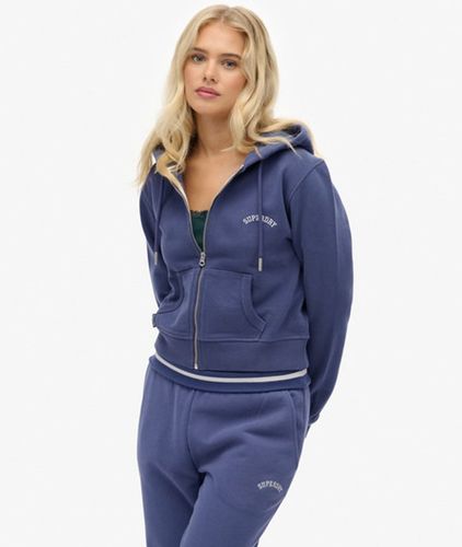 Damen Verkürzte Essential Kapuzenjacke mit Logo - Größe: 38 - Superdry - Modalova