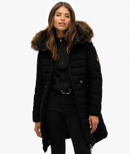 Damen Fuji Kunstfell-kapuze Mittellang - Größe: 40 - Superdry - Modalova