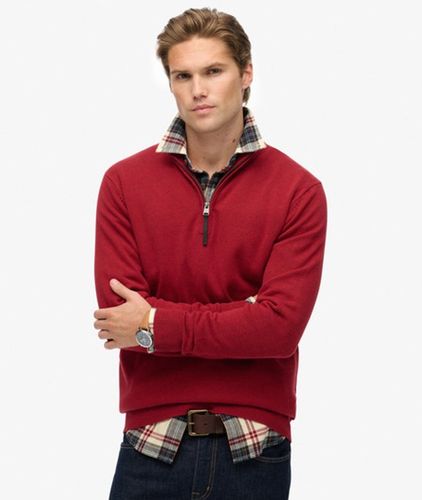 Herren Essentials Baumwoll-pullover mit Reißverschluss - Größe: S - Superdry - Modalova