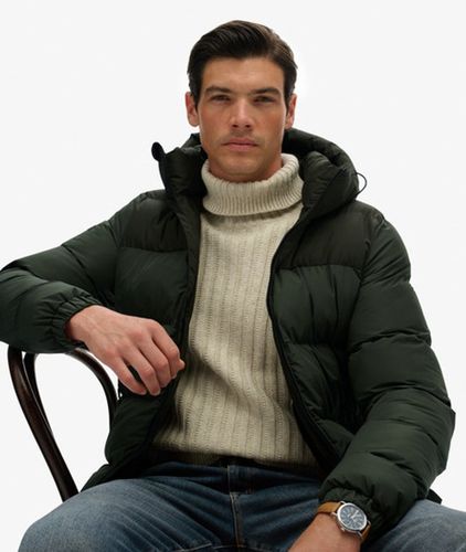 Herren Steppjacke in Blockfarben mit Kapuze - Größe: S - Superdry - Modalova