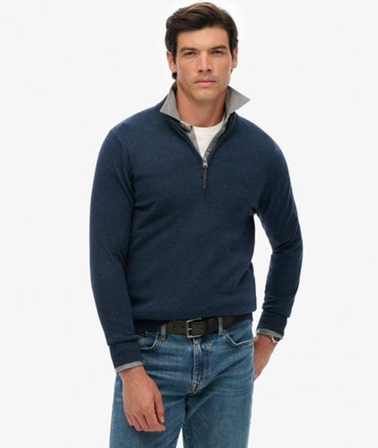Herren Essentials Baumwoll-pullover mit Reißverschluss - Größe: S - Superdry - Modalova