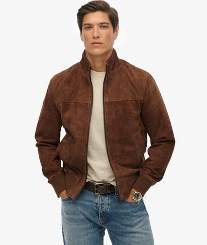 Herren Moderne Sportjacke aus Leder - Größe: L - Superdry - Modalova