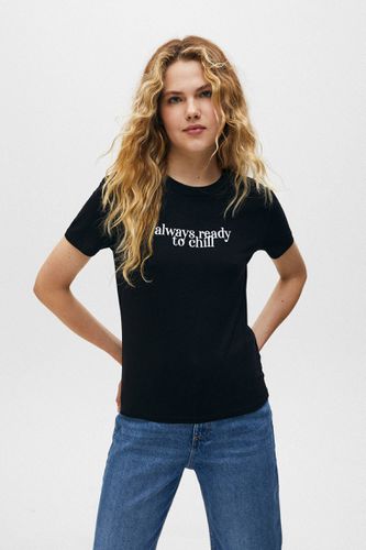 T-Shirt Inscription Contrastante - Pull&Bear - Modalova