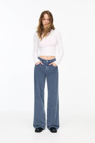 Pantalon Wide Leg Velours Côtelé - Pull&Bear - Modalova