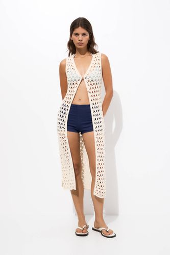 Veste Longue Sans Manches Crochet - Pull&Bear - Modalova