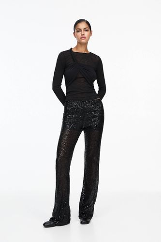 Pantalon Wide Leg À Paillettes - Pull&Bear - Modalova