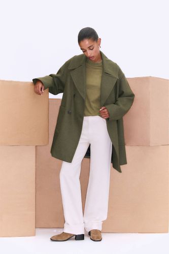 Manteau En Laine Mélangée - Pull&Bear - Modalova