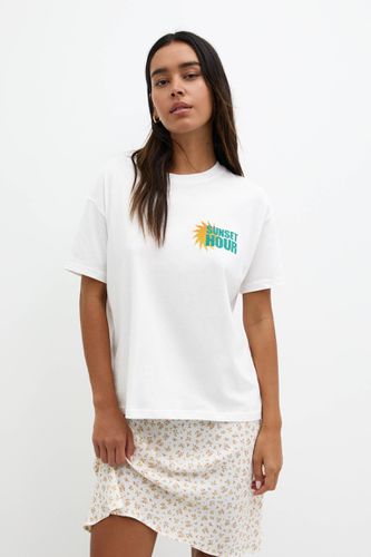 T-Shirt À Imprimé Soleil - Pull&Bear - Modalova